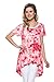 Frumos Womens Short Sleeve Tie Dye Spandex Hi-Low Tunic Top