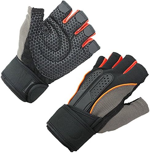 MolGym Weight Lifting Sport Professional Crossfit (WOD), Fitness & Workout Fingerless Gloves with Wrist Wrap 4 Colors