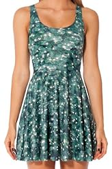 Bubble Dress Flared-Skirt Polyester/Spandex Floral Print Tank Vintage Club Dress/Party Dress/Tunic 