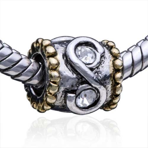 Pandora Style Bead Cylindrical-Shaped Exquisite Swan European Charm Bead Gold Fits Pandora Bracelet