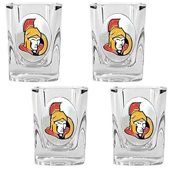 Ottawa Senators NHL 4pc Square Shot Glass Set by Great American Products