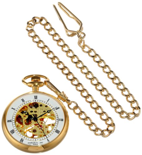 Charles-Hubert, Paris Gold-Plated Open Face Mechanical Pocket Watch