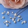 Bridal Hair Pin, Pearl & CZ Floral Crystal Pin 255