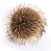 URSFUR Authentic Raccoon Keyring Fur Ball Pom Keychain Cell Phone Bag Charm Pendant Handbag Tassel Key Chain Ring Accessory Toy Natural Color