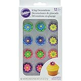 Wilton Royal Icing Decorations (12 Pack), 1", Multicolor Flowers