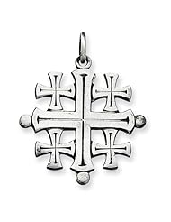 Sterling Silver Antiqued Jerusalem Cross Pendant