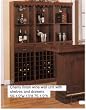 CHERRY FINISH WINE WALL UNIT WITH SHELVES AND DRAWERS