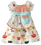 Jelly The Pug Baby-Girls Infant Opal Peasant Apron Dress, White, 12 Months