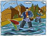 Wallmonkeys Peel and Stick Wall Decals - Fly Fishing - Removable Graphic