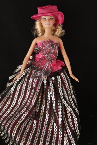 Pink Sequin Barbie Sized Doll Party Dress