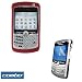 Burgundy Durable Rubber Soft Silicone Skin Cover Case + Clear Durable Reusable LCD Screen Protector for RIM BlackBerry Curve 8300 8320 8330 Smartphone