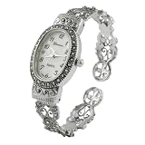 Geneva Platinum Marcasite Oval Face Ladies Watch by Geneva