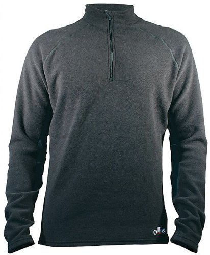Hot Chillys Men's La Montana Panel Zip-Tee (Black, Large) On Sale