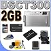 Sony Cybershot DSC-T300 10.1MP Digital Camera (Silver) with 5x Optical Zoom PLUS 2GB ProDUO Memory Stick - Extra Lithium Ion Battery - DSCT300 BigVALUEInc Accessory Saver Bundle + MORE