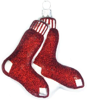 Kurt Adler 4-Inch Glass Boston Red Sox Figural Logo Ornament
