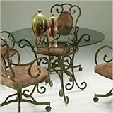 Verdugo Glass Dining Table in Autumn Rust Table Top: Round Glass