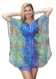 Tunic Hot & Sexy Blue Animal Printed Kaftan Caftan Beach Cover up Valentine's day gift