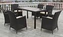 7tlg. Polyrattan Sitzgruppe "Lubango II" Fadenfaser: mocca