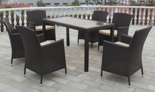7tlg. Polyrattan Sitzgruppe “Lubango II” Fadenfaser: mocca 7tlg. Polyrattan Sitzgruppe “Lubango II” Fadenfaser: mocca