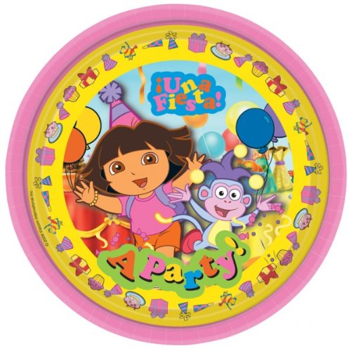 Dora The Explorer Party Plates 22.8cms, pk of 8