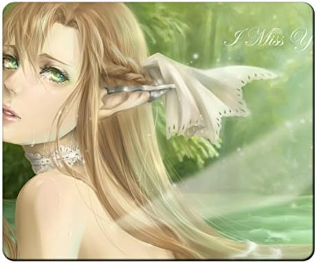 CAROL AC,Mouse pads,(Black)12 X 10 X 0.12in.Non-Slip Rubber Mouse Pad[Natural rubber,Durable heat-resistant Precision Fabric]Rectangular Gaming Mouse Pad-Elf Asuna Tears