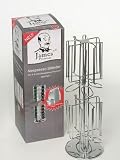 Produkt-Bild: Nespresso Drehturm Kapselspender, Kapselst&auml;nder f&uuml;r 40 Edelstahldesign Nespresso-Kapseln 8 Sorten a 5 Kapseln immer griffbereit neben Ihrer Maschine Weihnachtsaktion mit 4 wei&szlig;en Espresso Tassen von James Premium&reg;