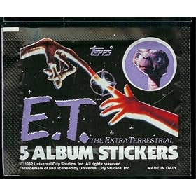 Click here to buy E.T. The Extra Terrestrial Album Sticker Pack - 5 Album Sticker Per Pack by Topps.