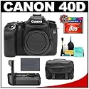 Canon EOS 40D 10.1-Megapixel Digital SLR Camera Body with Canon BG-E2N Battery Grip + 8GB CF Memory Card + Spare BP-511 Battery + Case + Cleaning Kit