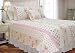 Megan Pink Rose Romantic Cottage Queen Quilt Set