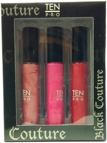 Ten Pro Black Couture Pro Lips Lip Wands for Hot Lips That Last Giving Your Lips Shimmering Gloss All Day Three in a Pack (1 Pack)