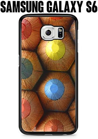 Phone Case Colorful Pencils for Samsung Galaxy S6 EDGE SM-G925 Rubber Black (Ships from CA)