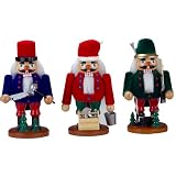 Festive 7 Green Flocked Hunting Wooden Christmas Nutcracker With Story