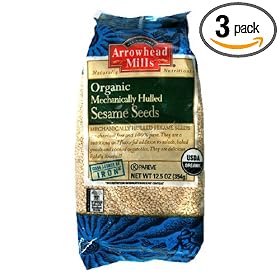 Arrowhead Mills Mechanically Hulled Sesame Seeds, 12.5-Ounce Packages (Pack of 3)