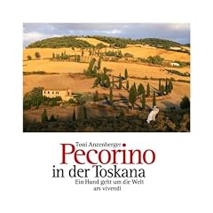 Pecorino in der Toskana. Ein Hund geht um die Welt