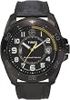 Timex 45531 Black Leather Band Black Stainless Steel Perpetual Calendar Watch b