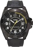 Timex 45531 Black Leather Band Black Stainless Steel Perpetual Calendar Watch b