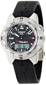 Tissot Men's T33789892 T-Touch Polished Titanium Black Rubber Watch