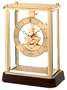 Seiko Mantel Clock Gold-Tone Metal and Glass Case