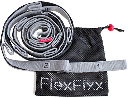 FLEXIBILITY STRETCH OUT STRAP - Best for Yoga, Physical Therapy, Rehab, Dance, Fitness - Stretching Bands Made from Soft Webbing with 12 Stretchy Loops, Padded Footrest and Bonus User Guide