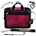 Kroo Magenta Seal Case For Kindle DX + USB Data Cable + Black Car Charger + Black E-Reader Light + Determination Strap (Combo)