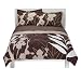 - Brown Floral Comforter - Full/Queen
