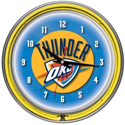 Trademark Oklahoma City Thunder Double Ring Neon Clock