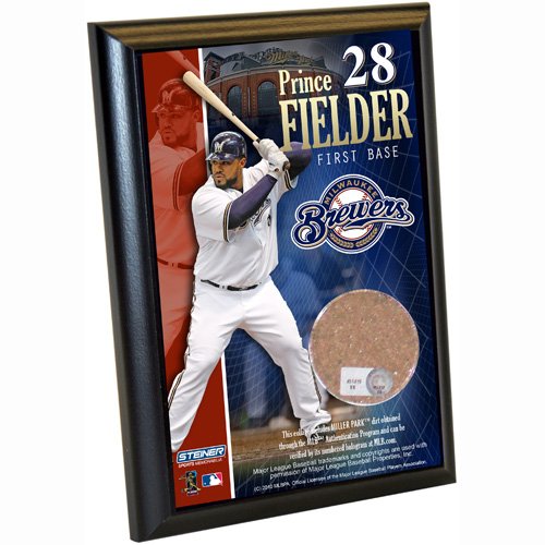 MLB Milwaukee Brewers Prince Fielder 4-by-6-Inch Dirt Plaque