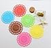 6x Sweet retro translucent crocheted lace coasters silicone pad insulation coasters