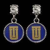 Tulsa Golden Hurricane Crystal Stud Dangle Earrings