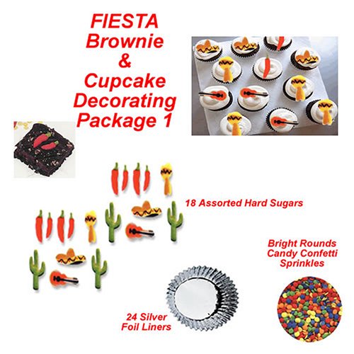 Fiesta Cakes Cupcakes - Do-It-Yourself Cupcake Decorating Pkg. 1 SAVE $1.67 by Lucks, Wilton