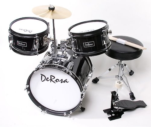 DeRosa by Bridgecraft Child Drum Set DRM 312 BLACK - For 3 to 5 yrs