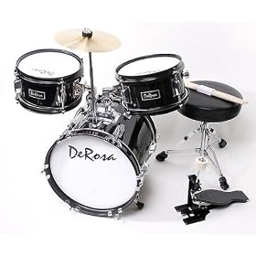 DeRosa by Bridgecraft Child Drum Set DRM 312 BLACK - For 3 to 5 yrs by 