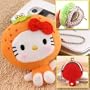 Hello Kitty Fluffy Soft Stuffed Toy Multiple use Coin Case (Tangerine)