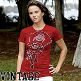 My U Ohio State Buckeyes Ladies Scarlet Just A Phase Vintage T-shirt